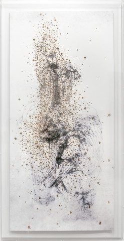 Lindy Lee Bubhi and the Dark Star, 2010; Inkjet print and fire on paper; 172 x 111.5 x 10 cm (framed); enquire