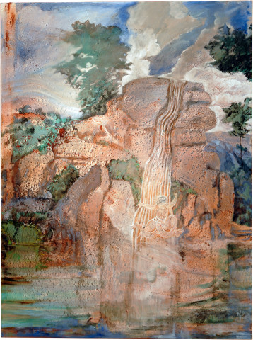 Mandy Martin Salvadoresque 7, 2006; ochre, pigment and oil on linen; 180 x 135 cm; enquire