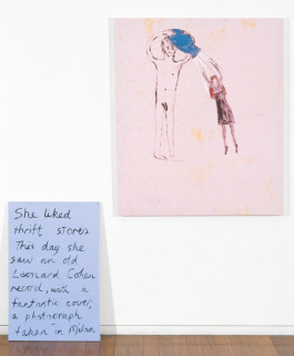 Jenny Watson Aquarius, 1995; Oil on damask & acrylic on canvas; 106 x 91 cm & 76 x 50 cm; enquire