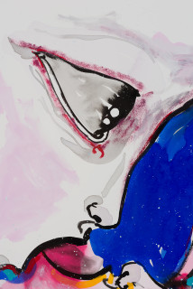 Del Kathryn Barton i give my life - love - heart 2 u (detail), 2021; oil stick, ink and gouache on paper, hand finished frame; 175 x 129 cm; enquire