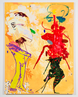 Tom Polo double dance, 2026; acrylic and Flashe on polycotton; 182 x 138 cm; enquire