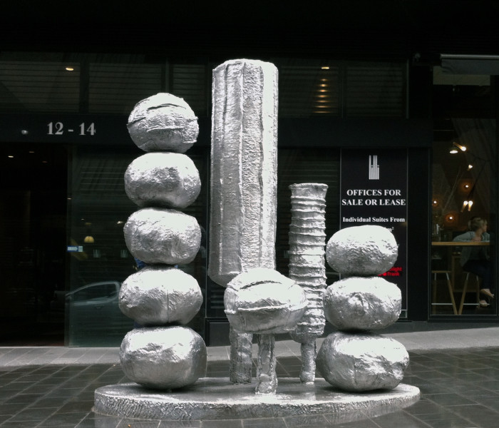 Kathy Temin Garden Islands, 2012; aluminum; approx 2.5 x 2.4 x 1.2m