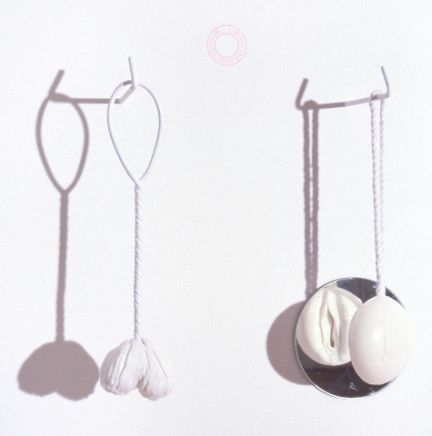 Fiona Hall A Greater and Lesser Willingness, 1995; soap, dishmop, mirror, mixed media; 30 x 30 x 11 cm; Edition of 3; enquire