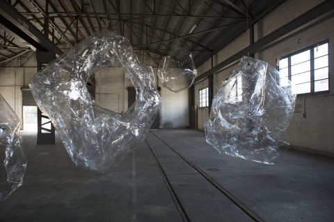 installation view; Mikala Dwyer The Hollows, 2014; PETG; dimensions variable; enquire