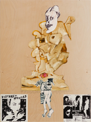 Gareth Sansom Destroy All Monsters, 2021; mixed media on plywood; 80 x 60 cm; more info; enquire