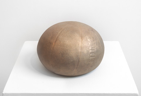 James Angus Basketball dropped from 35,000 feet, 1999; bronze; 25 x 29 x 29 cm; Edition of 3 + AP 1; enquire