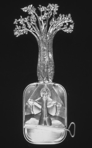 Fiona Hall Apium graveolens / Celery, 1989-90; from the series Paradisus Terrestris; aluminium & tin; 25 x 12 x 3 cm; enquire