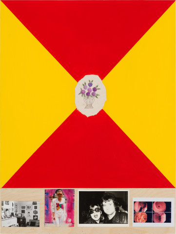 Gareth Sansom Hydrangeas, 2022; mixed media on plywood; 80 x 60 cm; more info; enquire