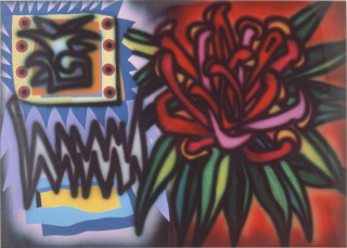 Howard Arkley Pittoresque, 1984; synthetic polymer on rag paper; 77 x 107 cm; enquire