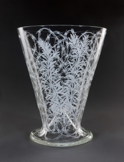 Fiona Hall Gateless  Gate, 2017; Cat no.  25; etched glass; 29.5 x 24 x 24 cm; enquire