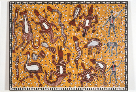 Robert Campbell Jnr Hunting Tucker, 1991; acrylic on canvas; 89 x 118 cm; enquire