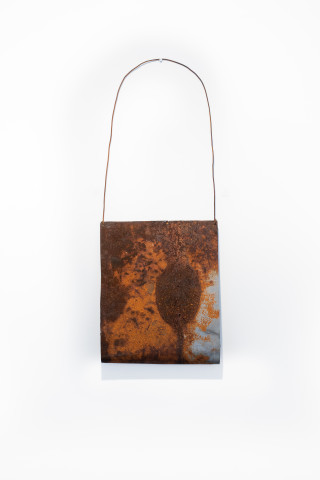 Lorraine Connelly-Northey Narrbong, 2019; CONNL - 0003; burnt steel, wire; 117 x 45 x 9 cm; enquire