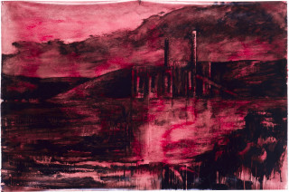Mandy Martin Drawing for Powerhouse, 1988; enamel paint, pigment and acrylic binder on craft paper; 113 x 170 cm; enquire
