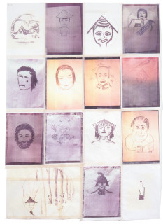 Geoff Lowe Asia Three, 1990; colour laser photocopy on rice and mullberry papers; 169 x 120 cm; enquire