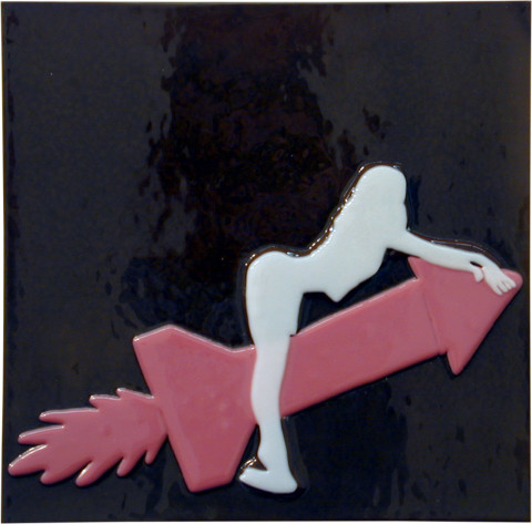 Kathy Temin Frozen Moment: Posing, 7, 2002; fused glass; 31 x 31 cm; enquire