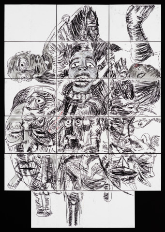 Pierre Mukeba (Reflection Of The Soul), 2021; charcoal on archival paper; 180 x 126 cm; more info; enquire