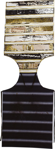 Ken Orchard tIme, 1991; woodblock print on cotton duck, apron, two panels; 228 x 81 cm; enquire