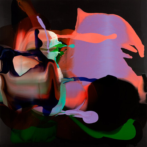 Dale Frank 16. Even though almost everything he did had the consequence of doing the opposite. One small wrong decision, a bad decision, leads to wrong options, which had led to further wrong options. Further and further from the intention. , 2009; varnish and acrylic on canvas; 200 x 200 cm; enquire