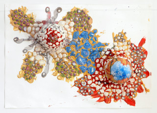 Rohan Wealleans Eater of Worlds, 2006; from the series Exhibited in 'Stolen Ritual', 2006; paint, polystrene on paper; 41 x 28 cm (paper), 56 x 43 x 10cm (frame); enquire