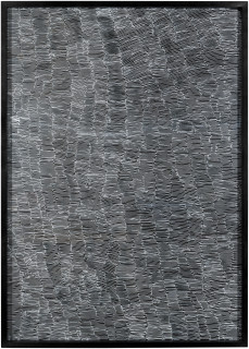 Nyapanyapa Yunupingu Untitled, 2012; 4305I - AC 6.4 Birrka'mirri; paint pen on clear acetate plastic; 86 x 61.5 cm; (framed); Enquire