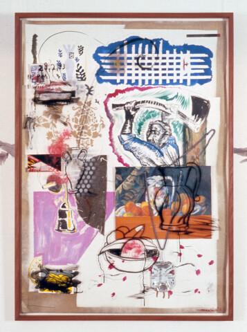 Juan Davila Untitled, 1989-; pencil, gouache & collage on paper & perspex; 122 x 86 cm; enquire