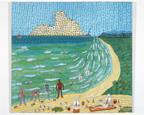 Robert Campbell Jnr Worming and Perving, 1988; acrylic on canvas; 108 x 119 cm; enquire