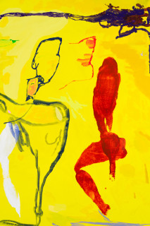 Tom Polo echo echo (wild accusations part two) (detail), 2026; acrylic and Flashe on polycotton; 213 x 198 cm; enquire