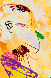 Tom Polo double dance (detail), 2026; acrylic and Flashe on polycotton; 182 x 138 cm; enquire