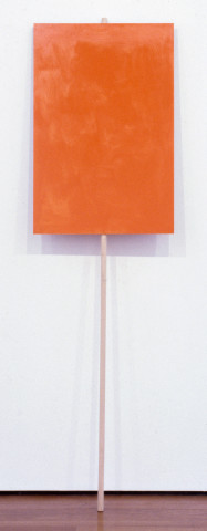 John Nixon ORANGE MONOCHROME/PLACARD, 1992; enamel on masonite; 61 x 200 cm; enquire