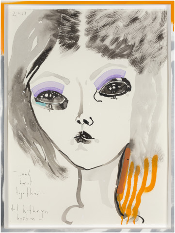 Del Kathryn Barton and burst together, 2017; ink and acrylic on hot press paper; 80.5 x 60.5 cm; enquire